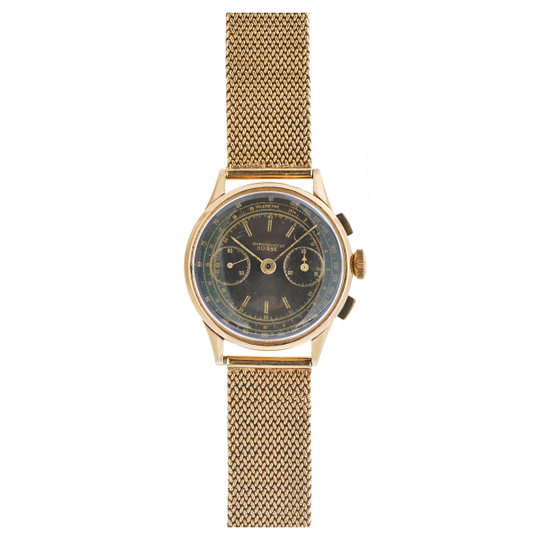 Reloj Chronómeter Suisse de pulsera para caballero. En oro, c.1940.