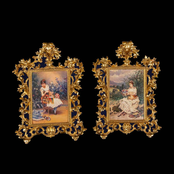 &quot;Retratos de damas en jardines franceses&quot; Raimundo de Madrazo - Siglo XIX.    