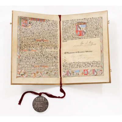 Real Carta de Sucesión de título de Conde, expedido por el Rey Alfonso XIII el 16 de mayo de 1925.