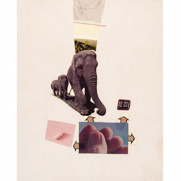 Robert Rauschemberg. "Horsefeathers XI (1972)". Litografía offset a color, recortes de papel...