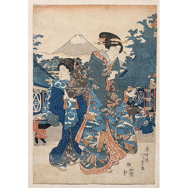 &quot;Geishas&quot;   HIROSHIGE ANDO(1797-1858).    Técnica: Grabado/papel
