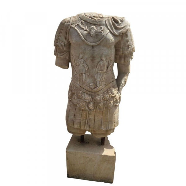 Escultura de m&aacute;rmol tallada a mano de "Emperador Romano", Italia, principios del siglo XX. 