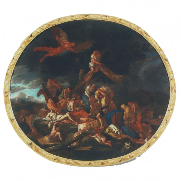 Giulio Carpioni (Venecia, 1613 – Vicenza, 1678) “El diluvio de Deucalión”.   Óleo sobre lienzo.