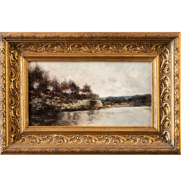 &quot;Paisaje con lago&quot;  MANUEL RAMOS ARTAL (Madrid, 1855-1916)