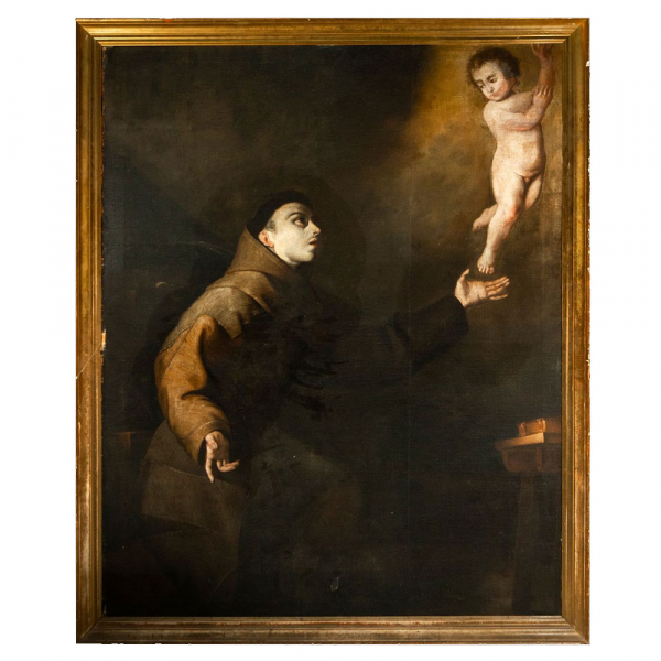Seguidor de JOS&Eacute; DE RIBERA (J&aacute;tiva, 1591 - N&aacute;poles, 1652) "San Antonio de Padua".  &Oacute;leo sobre lienzo. 