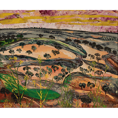 BENJAMÍN PALENCIA   (Barrax, Albacete 1900 - Madrid 1990).  &quot;Paisaje&quot;   Firmado: B. Palencia 66.  Óleo / Lienzo  