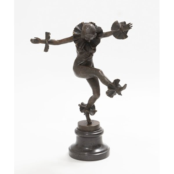 ESCUELA EUROPEA  (S. XX) "Arlequín" Bronce patinado