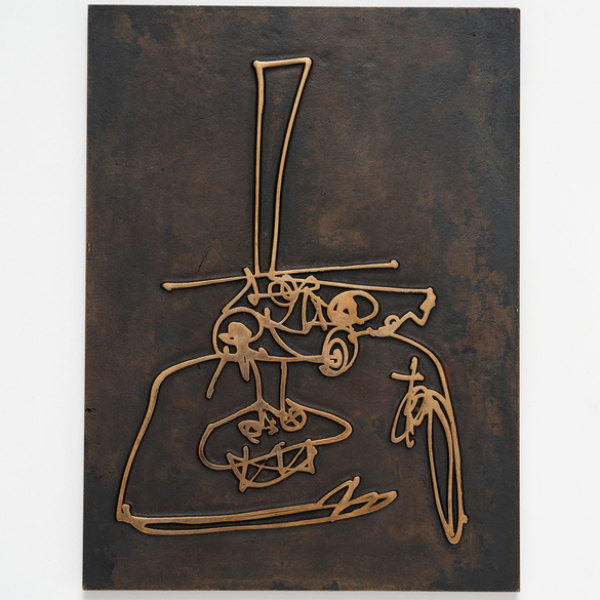 "Portrait avec chapeau"  ANTONIO SAURA (Huesca, 1930-1998)   Firmado: Saura. 12/12   Técnica: Relieve en bronce 