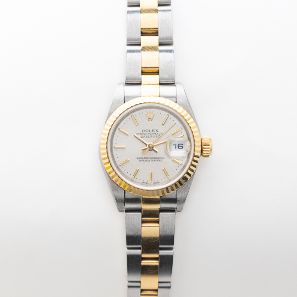 ROLEX Oyster Perpetual Date Just. Reloj de pulsera para señora en acero y oro. Ref. A413039/79173.  