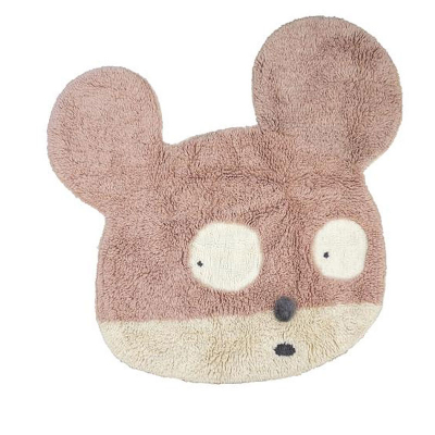 Edgar Plans X Lorena Canals. &quot;Miss Mighty Mouse&quot;. Alfombra de lana 100 % y base de algodón reciclado hecha a mano. 