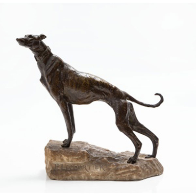 PORPER LECOURTIER   (1851 - 1924)  &quot;Perro galgo&quot; 