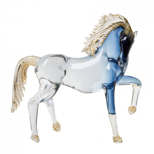 Arnaldo Zanella (Sant&rsquo;Erasmo, Venecia, 1949)  Caballo.  Escultura en cristal de Murano. Firmada. 