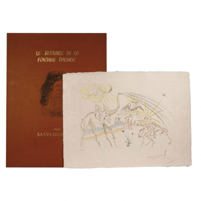 Dalí. &quot;LE BESTIAIRE DE LA FONTAINE DALINISÉ&quot; Agay: Editions des Maitres Contemporains, 1974.