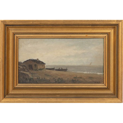 MODESTO URGELL E INGLADA  (Barcelona 1839-1919) &quot;Vista de pueblo&quot;