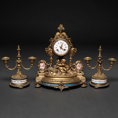 VÍCTOR ASSELIN, Reloj de sobremesa estilo Luís XVI