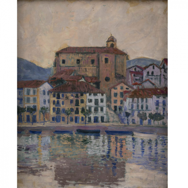 "Vista de Orio"  DARÍO DE REGOYOS (Asturias, 1857- Barcelona, 1913). Óleo/Lienzo. 1903. 