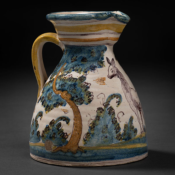 Jarro vinatero en cerámica de Puente del Arzobispo del siglo XVIII