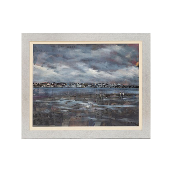 JOSÉ ANTONIO  QUINTANA   (Cantabria, 1976)  "Santander en azules"  Firmado: Antonio Quintana 08 