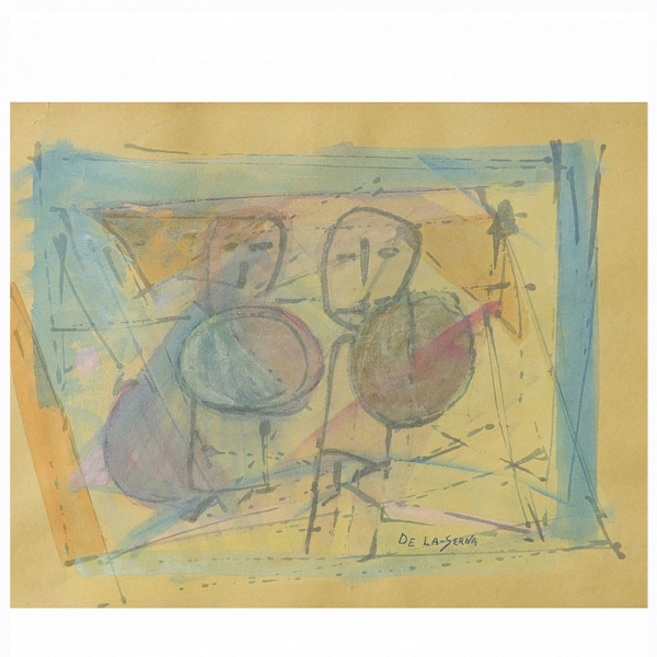 Ismaël de la Serna (1897/98-1968) &quot;Composición&quot;. Técnica mixta (acuarela y tinta) sobre papel.  