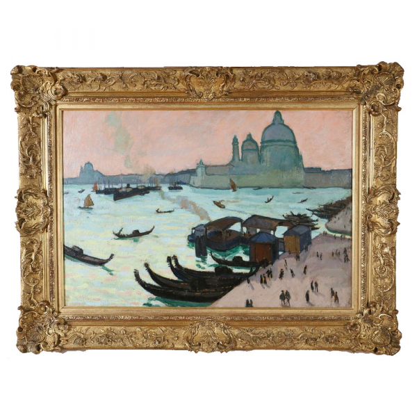 ALBERT MARQUET (Burdeos, 1875 &ndash; Par&iacute;s, 1947) Atribuido "Veduta de Venecia".    &Oacute;leo sobre cart&oacute;n r&iacute;gido.