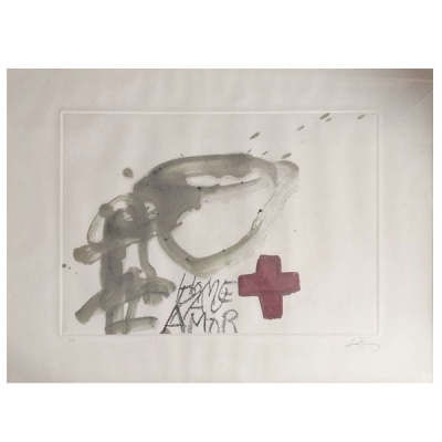 Antoni Tàpies: &quot;Creu roja&quot; 42/75 (1991)