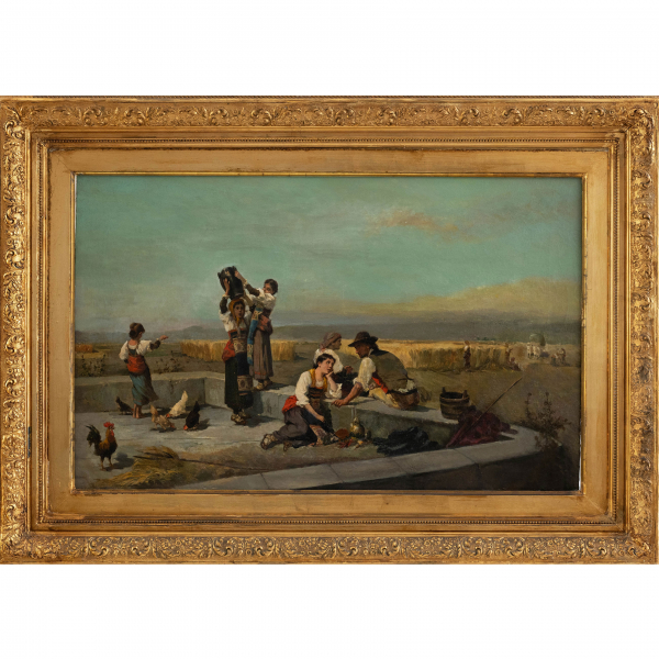 &quot;Trabajando el campo&quot;  ESCUELA ITALIANA DEL SIGLO XIX 