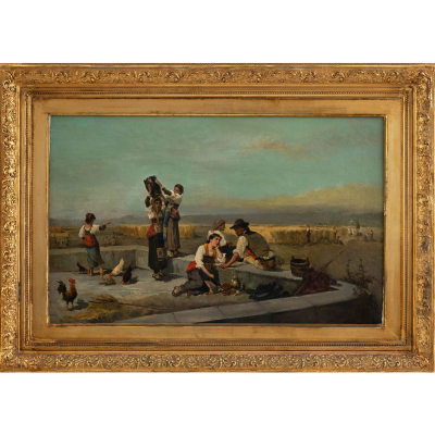 &quot;Trabajando el campo&quot;  ESCUELA ITALIANA DEL SIGLO XIX 
