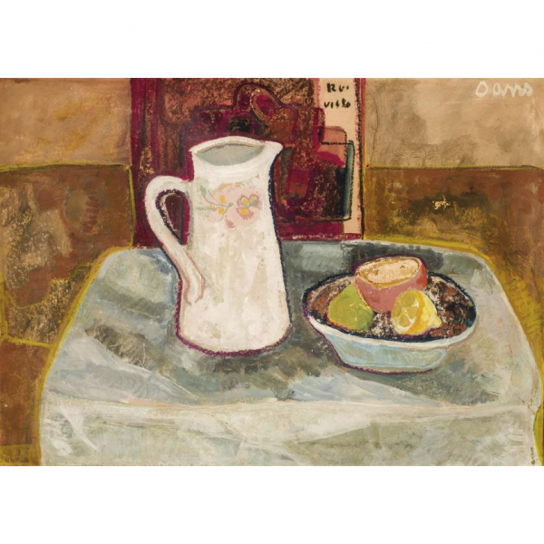 María Antonia Dans, Bodegón Gouache sobre papel. Firmado