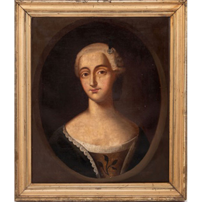 ESCUELA FRANCESA    (S. XVIII- S. XIX) &quot;Retrato de Dama de corte&quot;
