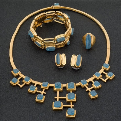 Conjunto de joyas de oro amarillo de 18 K diseño de Roberto Burle Marx