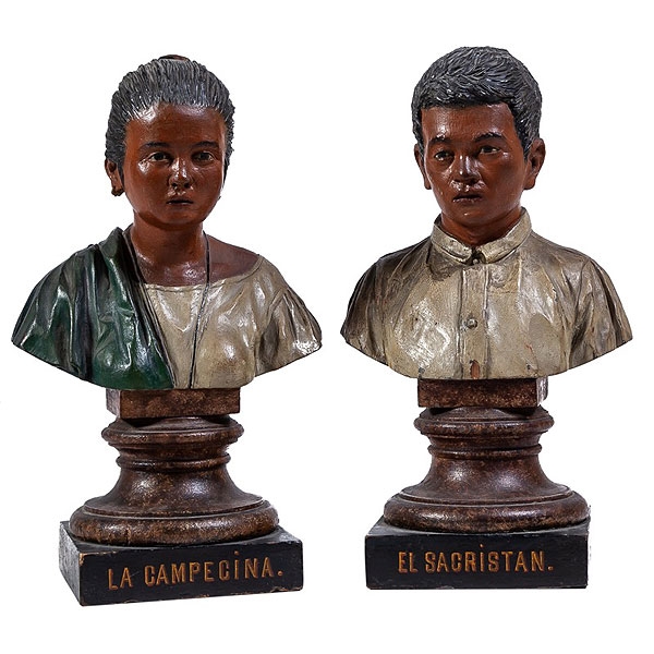 Pareja de bustos 1900