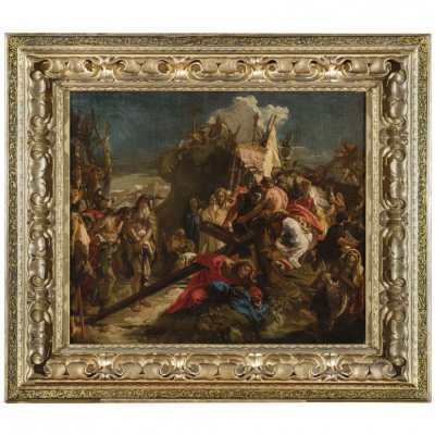 Círculo de Giambattista Tiepolo &quot;Cristo camino del Calvario&quot;. Óleo sobre lienzo.