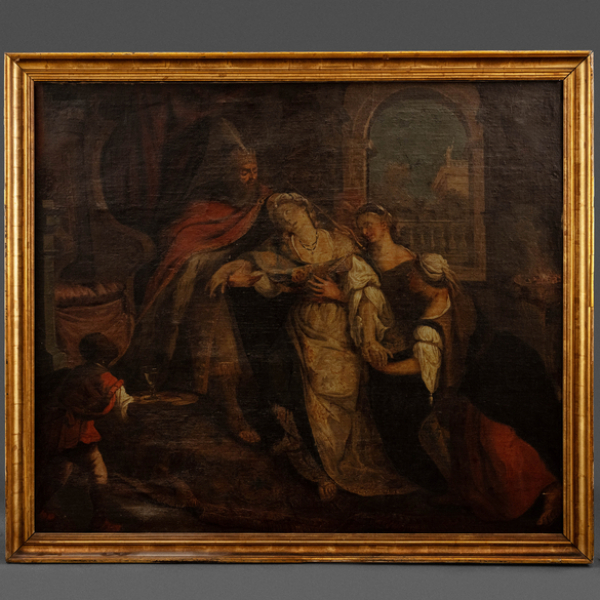 &quot;Ester y Asuero&quot; Escuela Española del siglo XVIII 