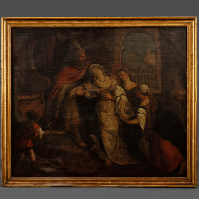 &quot;Ester y Asuero&quot; Escuela Española del siglo XVIII 