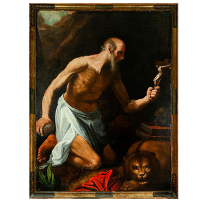 Gran San Jerónimo Penitente, escuela italiana o española del siglo XVII. 