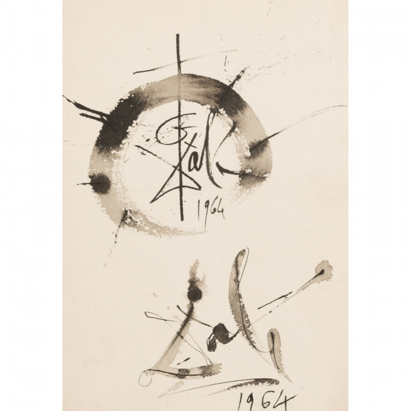 Salvador Dal&iacute; (Figueres, Girona, 1904-1989)  Sin t&iacute;tulo.  Dibujo a tinta y plumilla sobre papel. Firmado y fechado en 1964. 