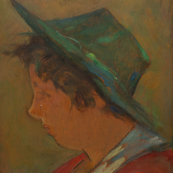 &quot;Joven con sombrero&quot;  MARCOS CASTILLO (Venezuela, 1928-2016)