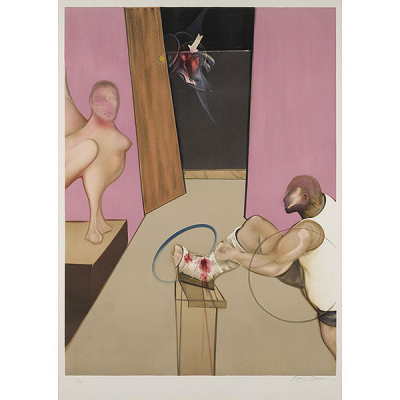 Francis Bacon.  &quot;Aedipus and the Sphinx (after Ingres) (1984)&quot;. Litografía sobre papel Vélin de Arches