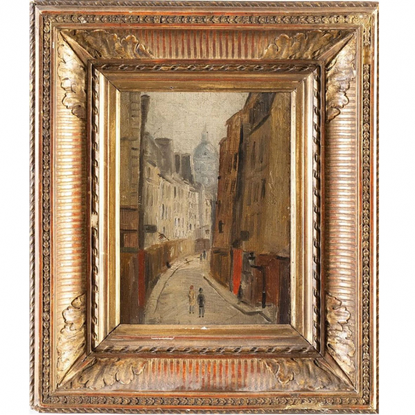 ATRIBUIDO A MAURICE UTRILLO (Par&iacute;s, 1883 &ndash; Dax, 1955) "Montmartre, Rue Saint-Rustique".
