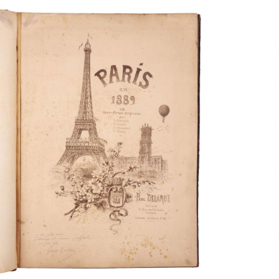 "PAR&Iacute;S EN 1889" 10 aguafuertes originales de L. Gautier, G. Garen, A. Delauney, C. Fonce.  Par&iacute;s: Paul Delarue ed., s.a.