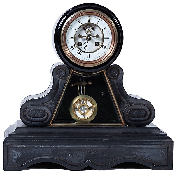 Reloj de sobremesa de mármol negro de Bruselas