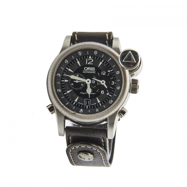 ORIS. Reloj modelo «Big Crown Fligth Timer» de pulsera para caballero. En acero y correa de piel. Edición limitada 1900/1945.