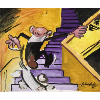 Patricia Gadea. "Sin t&iacute;tulo (1985)". Acr&iacute;lico sobre lienzo. Firmado y fechado (85) en el &aacute;ngulo inferior derecho.