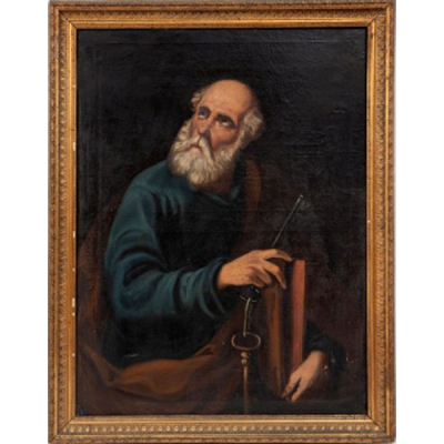 ESCUELA ESPAÑOLA  (S. XVIII - S. XIX) &quot;San Pedro&quot; Óleo / Lienzo 