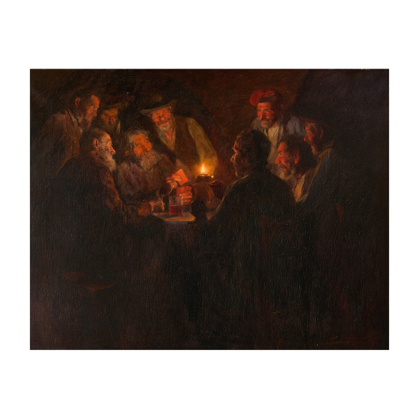 Lluís Graner Arrufí (Barcelona, 1863-1929)  El juego de cartas.  Óleo sobre tela. Firmado. 