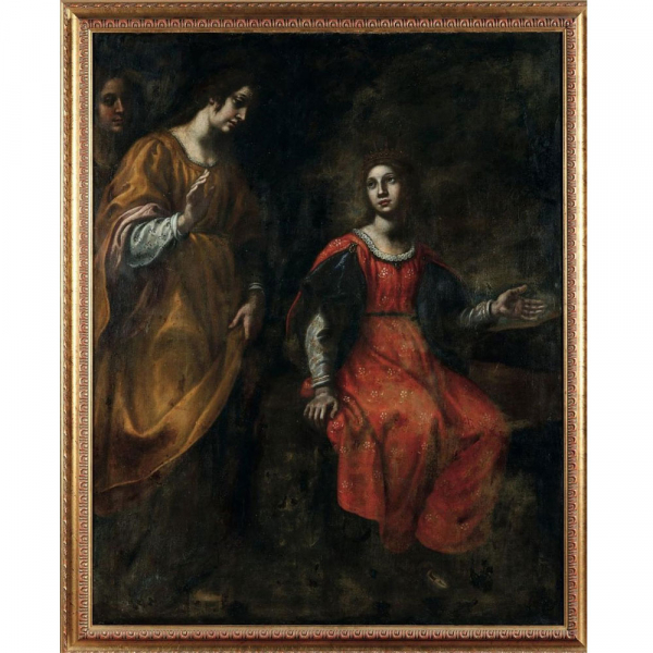 "Moisés salvado de las aguas" atribuido a Francesco Curradi, escuela florentina, Siglo XVII.