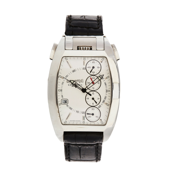 Reloj Eberhard «Temerario» de pulsera para caballero. En acero y correa de piel. Ref.31047/0094.