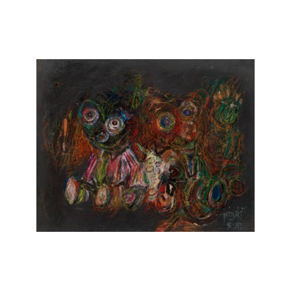 ESCUELA JAPONESA   (S. XX)  "Osos de peluche "  Firmado: Mizuki