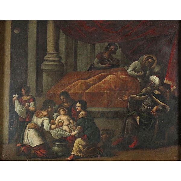Escuela andaluza, S.XVII “El nacimiento de la Virgen”