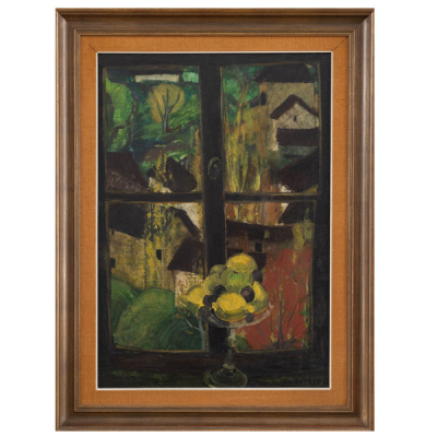 &quot;Ventana con frutero&quot;  JESÚS MONTES IRIBARREN (Irún, 1940) 
